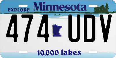 MN license plate 474UDV