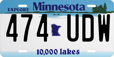 MN license plate 474UDW