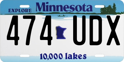 MN license plate 474UDX