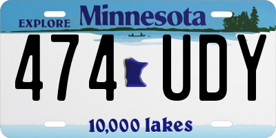 MN license plate 474UDY