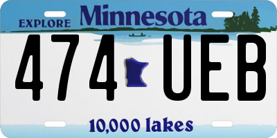 MN license plate 474UEB