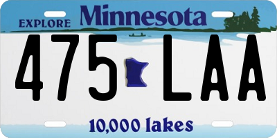 MN license plate 475LAA