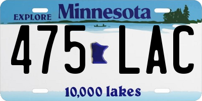MN license plate 475LAC