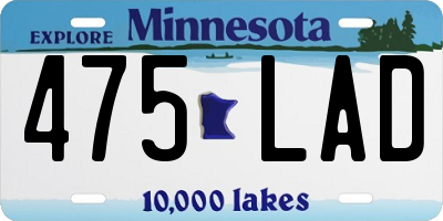 MN license plate 475LAD
