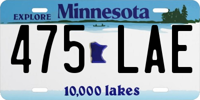 MN license plate 475LAE