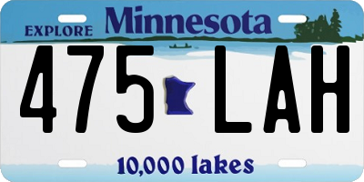 MN license plate 475LAH