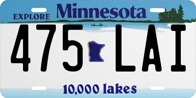 MN license plate 475LAI