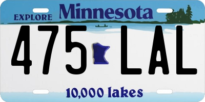 MN license plate 475LAL