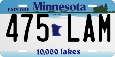MN license plate 475LAM
