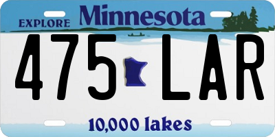 MN license plate 475LAR