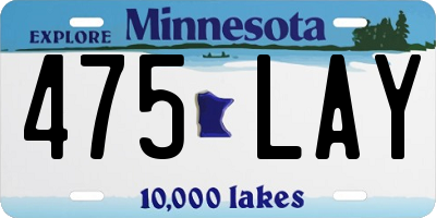 MN license plate 475LAY