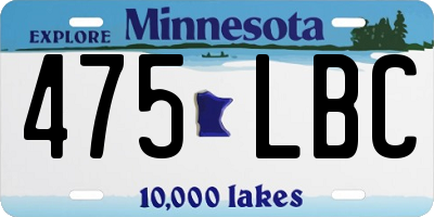MN license plate 475LBC