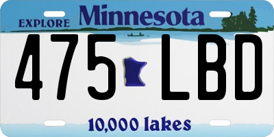 MN license plate 475LBD