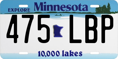 MN license plate 475LBP