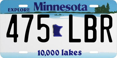 MN license plate 475LBR
