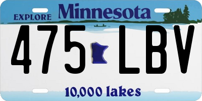 MN license plate 475LBV