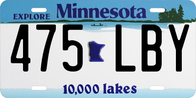 MN license plate 475LBY