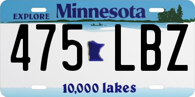 MN license plate 475LBZ