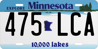 MN license plate 475LCA