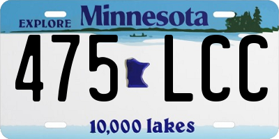 MN license plate 475LCC