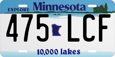 MN license plate 475LCF