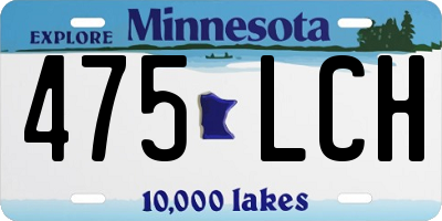MN license plate 475LCH
