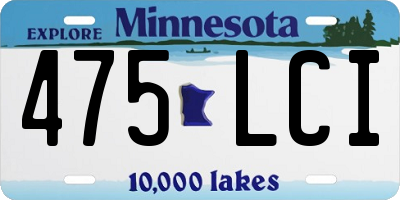 MN license plate 475LCI