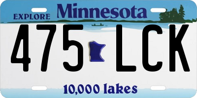 MN license plate 475LCK