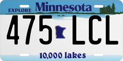 MN license plate 475LCL