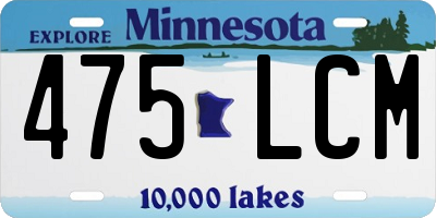 MN license plate 475LCM