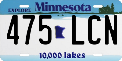 MN license plate 475LCN