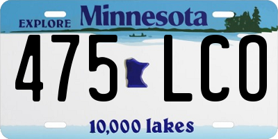 MN license plate 475LCO