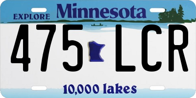 MN license plate 475LCR