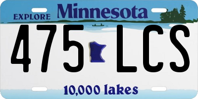 MN license plate 475LCS