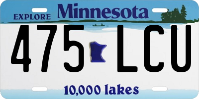 MN license plate 475LCU