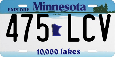 MN license plate 475LCV