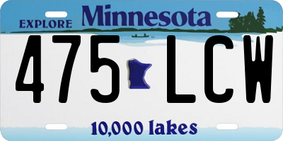 MN license plate 475LCW