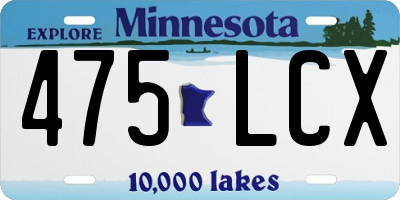 MN license plate 475LCX
