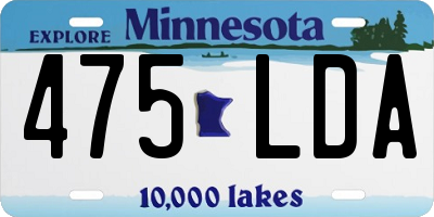 MN license plate 475LDA