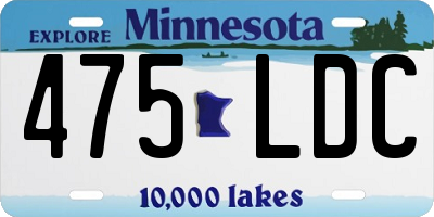 MN license plate 475LDC