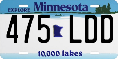 MN license plate 475LDD