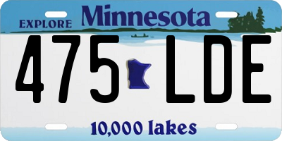 MN license plate 475LDE