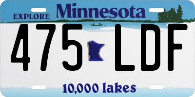 MN license plate 475LDF
