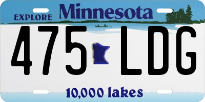 MN license plate 475LDG