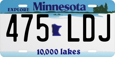 MN license plate 475LDJ