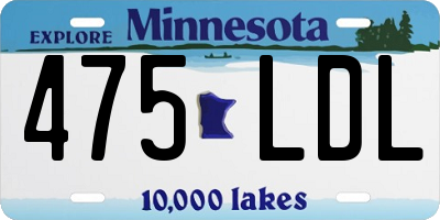 MN license plate 475LDL