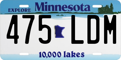 MN license plate 475LDM