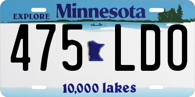 MN license plate 475LDO