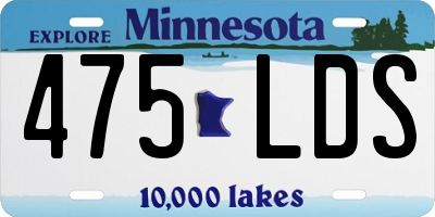 MN license plate 475LDS