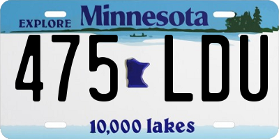 MN license plate 475LDU